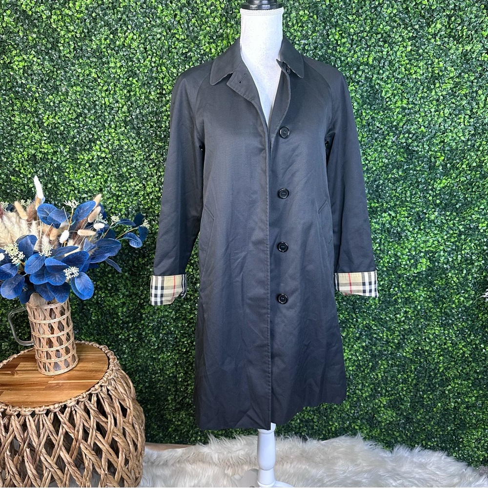 Burberry trench‎ coat w/Plaid  nova check Cuffs sleeve/removable wool liner